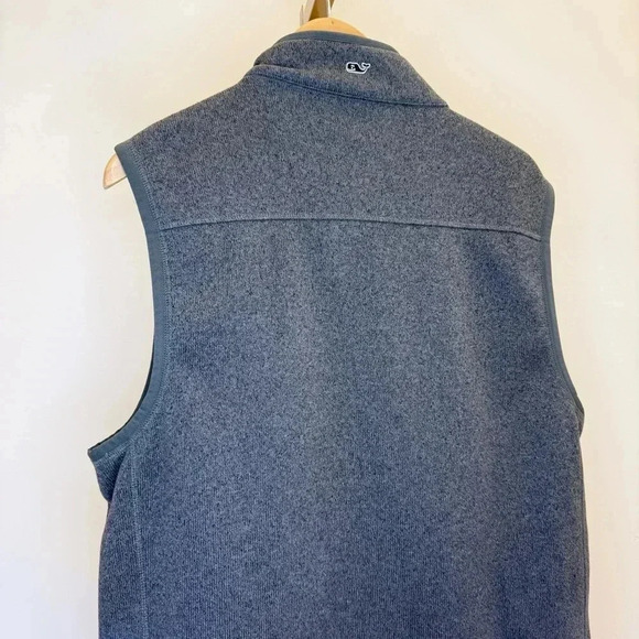 Vineyard Vines Men's Fleece Vest Gray M Full-Zip TX Southlake Carroll Dragons - Picture 7 of 12